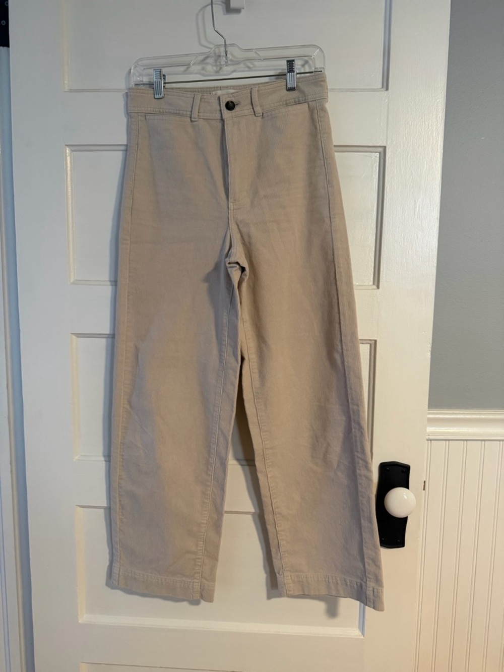 Everlane Sz 4 Corduroy Straight-Leg Pants in Beige high waist 28 inseam Organic